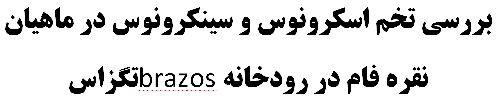 دانلود بررسی تخم اسکرونوس و سینکرونوس در ماهیان نقره فام در رودخانه brazosتگزاس