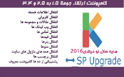 دانلود کامپوننت ارتقاء جوملا ۱٫۵ و ۲٫۵ به ۳٫۴ Sp Upgrade
