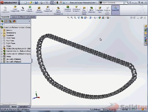 دانلود فیلم طراحی زنجیر و نحوه ی مونتاژ آن در نرم افزار پیشرفته ی SolidWorks