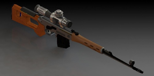 دانلود اسلحه تک تیر اندازی طراحی شده در SolidWorks