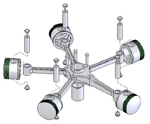 دانلود پروژه اسمبلی موتور شعاعی (Radial Engine) در سالیدورکز (SolidWorks)